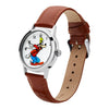 35mm Goofy Watch | White Dial & Brown Leather Strap