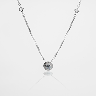 Halo Round 5mm Necklace