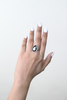 Royal Halo Faux Pear-Cut Emerald Ring