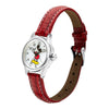 Petite 25mm Mickey Mouse Watch | White Dial & Croco Red Leather Band