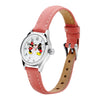 25mm Mickey & Minnie Mouse In Love Watch | White Dial Pink Leather Band