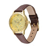 31mm Sculpted Mickey Mouse Watch | Gold Dial With Brown Leather Band