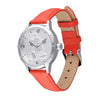 31mm Sculpted Mickey Mouse Watch | Silver Dial With Red Leather Band